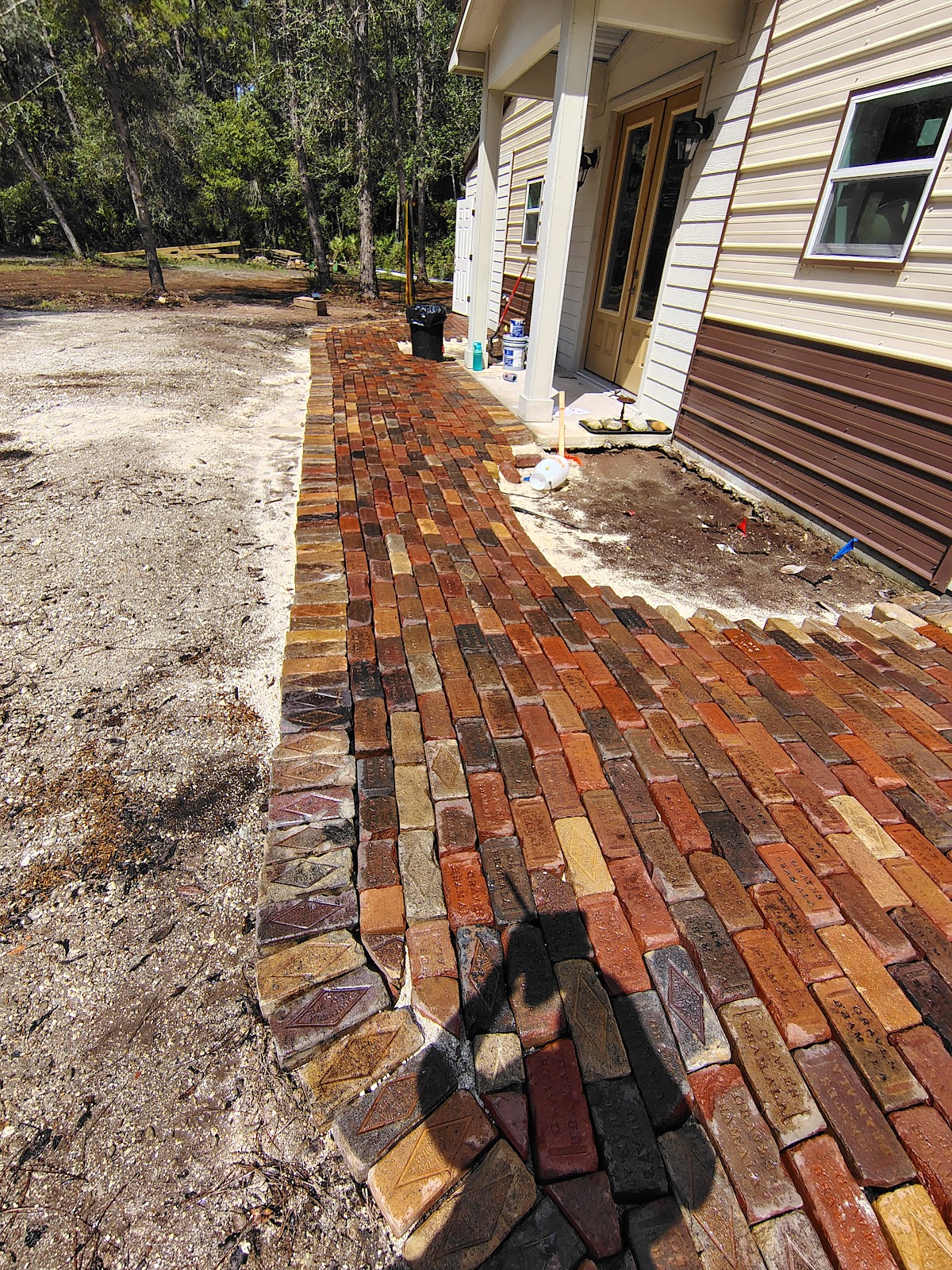 Reclaimed brick walkway