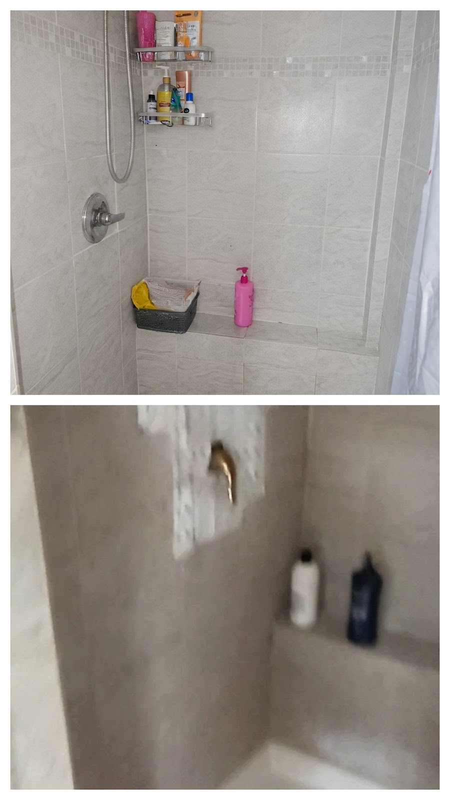 Shower before (top) and after (bottom)